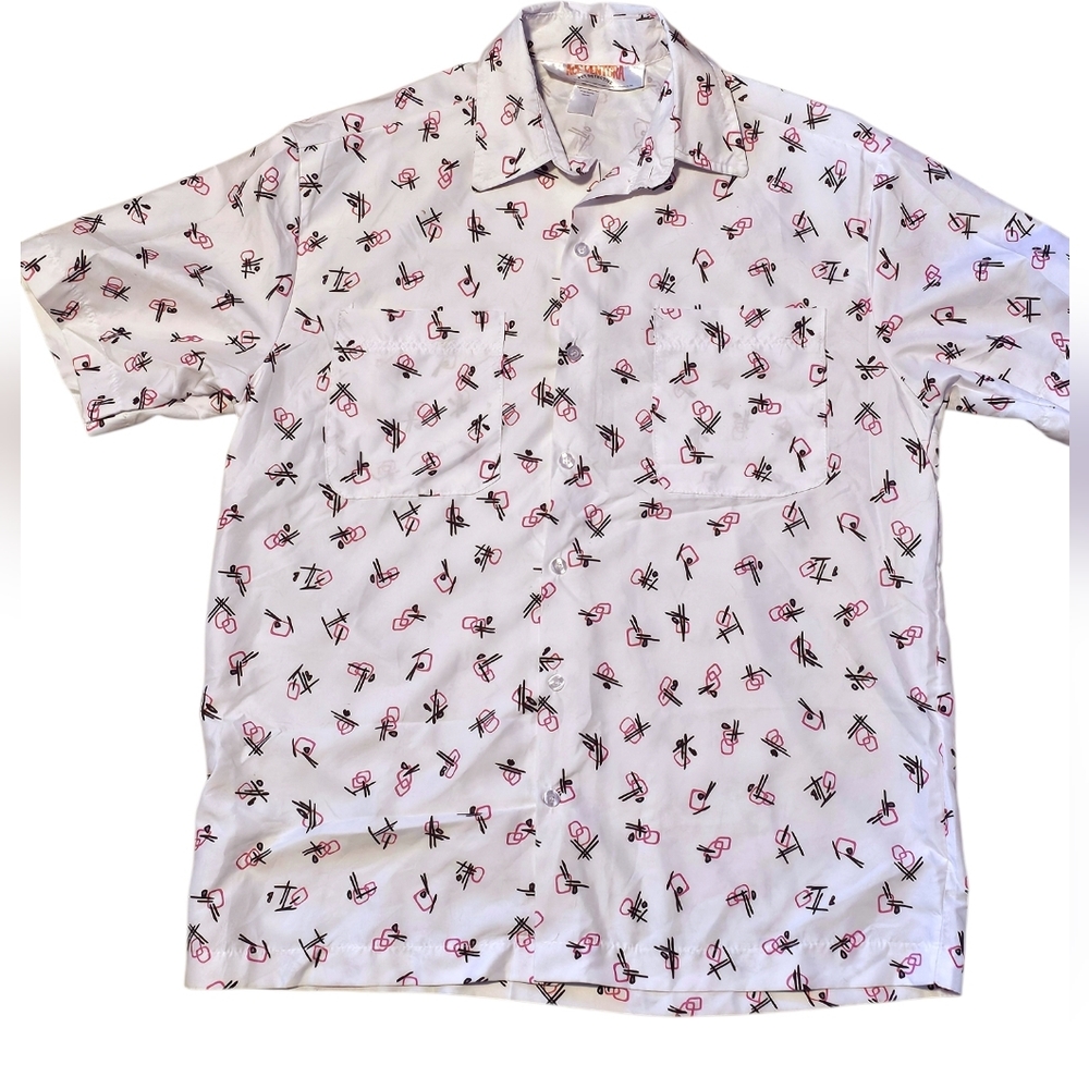 Ace Ventura Pet Detective Short Sleeve Button Front Shirt Size Large
